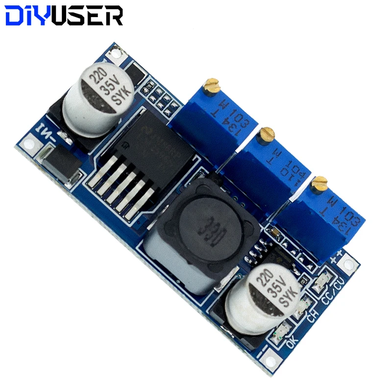 DIYUSER-DC-DC de Controlador LED LM2596, fuente de alimentación CC/CV ajustable, cargador de batería, corriente constante LM2596S - imagen 2