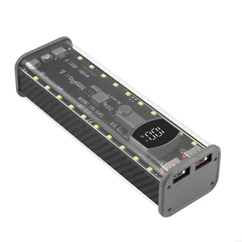 Caja batería 462E a prueba golpes 21700, 4 ranuras, funda porta baterías, puerto USB C para carga rápida, funda DIY - imagen 4