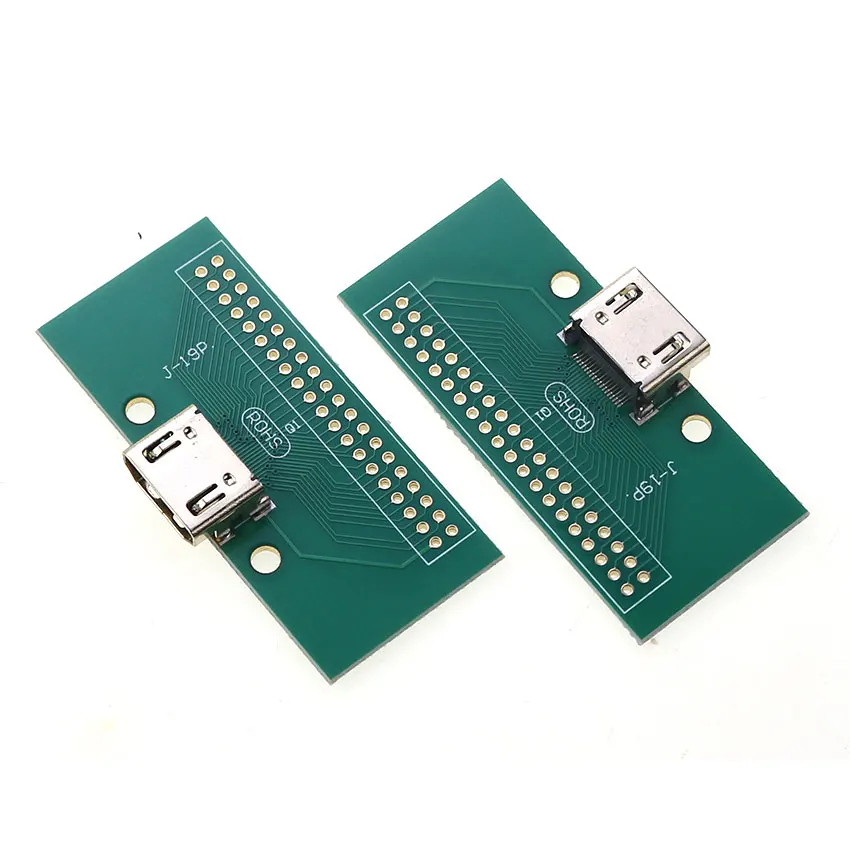 Cltgxdd Placa de prueba PCB de tipo A, adaptador de conector hembra HDMI, 19 pines, paso de 2,54mm, Compatible con HDMI - imagen 3