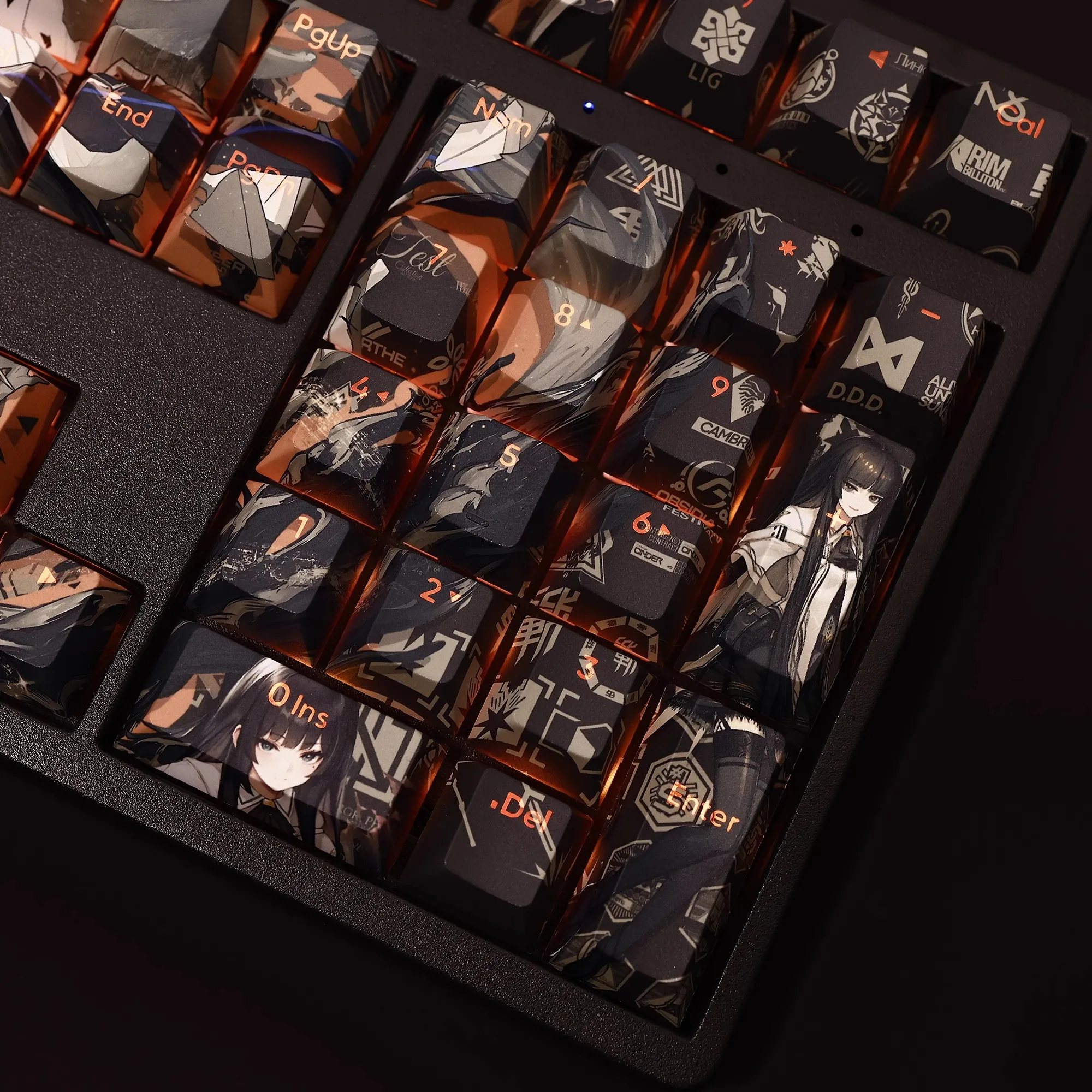 Juego de teclas Arknights para teclado ANSI, juego de teclas de Arturia virginosa, con subiluminación, PBT Dye, para juego de Anime, 108, 61, 87, 104, 108 - imagen 5