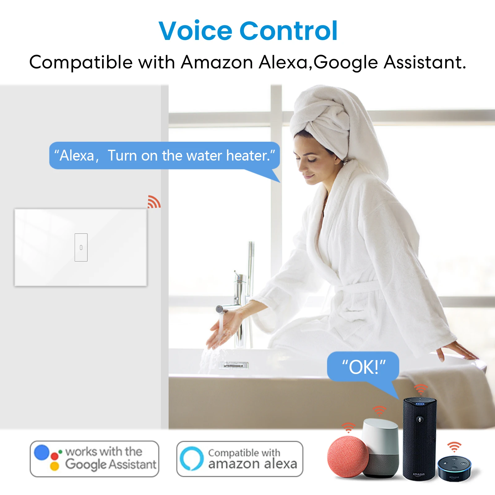 LoraTap Tuya Smart Life ZigBee caldera calentador de agua interruptor monitoreo del consumo de energía Control remoto asistente de Google Alexa - imagen 3