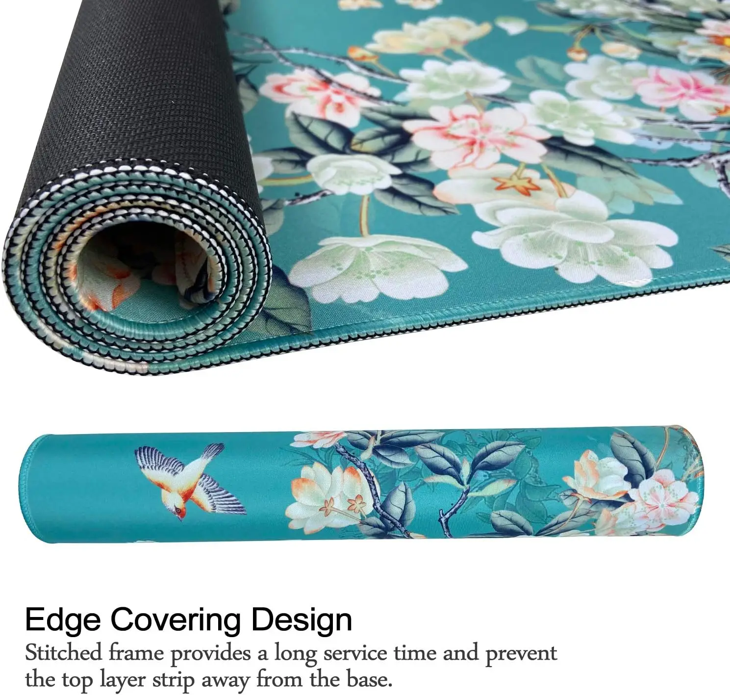 Alfombrilla de ratón Extra grande de 900x400MM, alfombrilla de ratón de escritorio para juegos Floral tradicional chino, alfombrilla de ratón de escritorio para teclado XXL para ordenador portátil - imagen 5