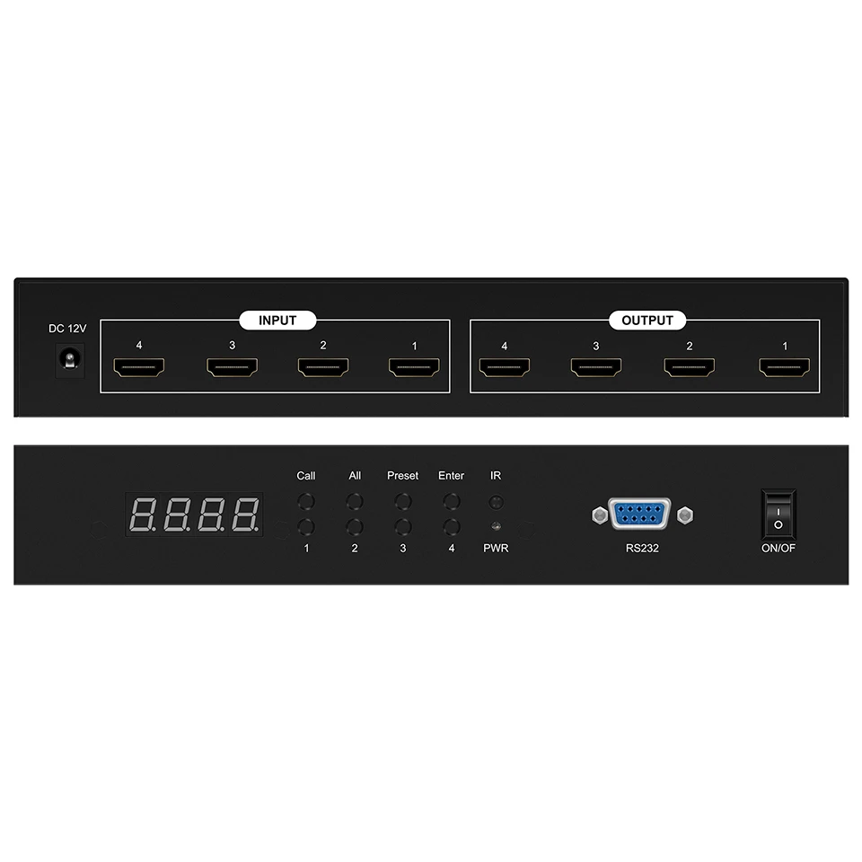 Wiistar 4K 30Hz True HDMI compatible Matrix 4x4 interruptor divisor convertidor 4X4 Matrix con RS232, IR y control de botón HD - imagen 4