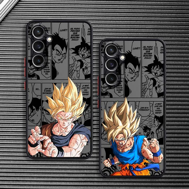 D-Dragon Ball Comic Goku Cool para Samsung Galaxy S25 S24 S23 S22 FE Plus Ultra 5G funda de teléfono translúcida esmerilada - imagen 2