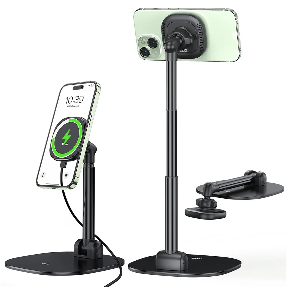 VRIG-soporte magnético de escritorio para teléfono, base con rotación de 2024 grados, altura y ángulo ajustable para MagSafe, iPhone 15, 14, 13, 12 y Samsung, 360