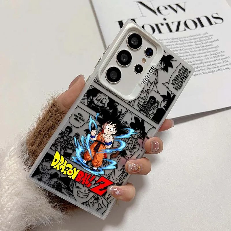 Funda de dibujos animados de Anime d-dragon ball para Samsung Galaxy S25 S24 S23 S22 S21 Ultra Plus, funda plateada colorida para teléfono - imagen 3