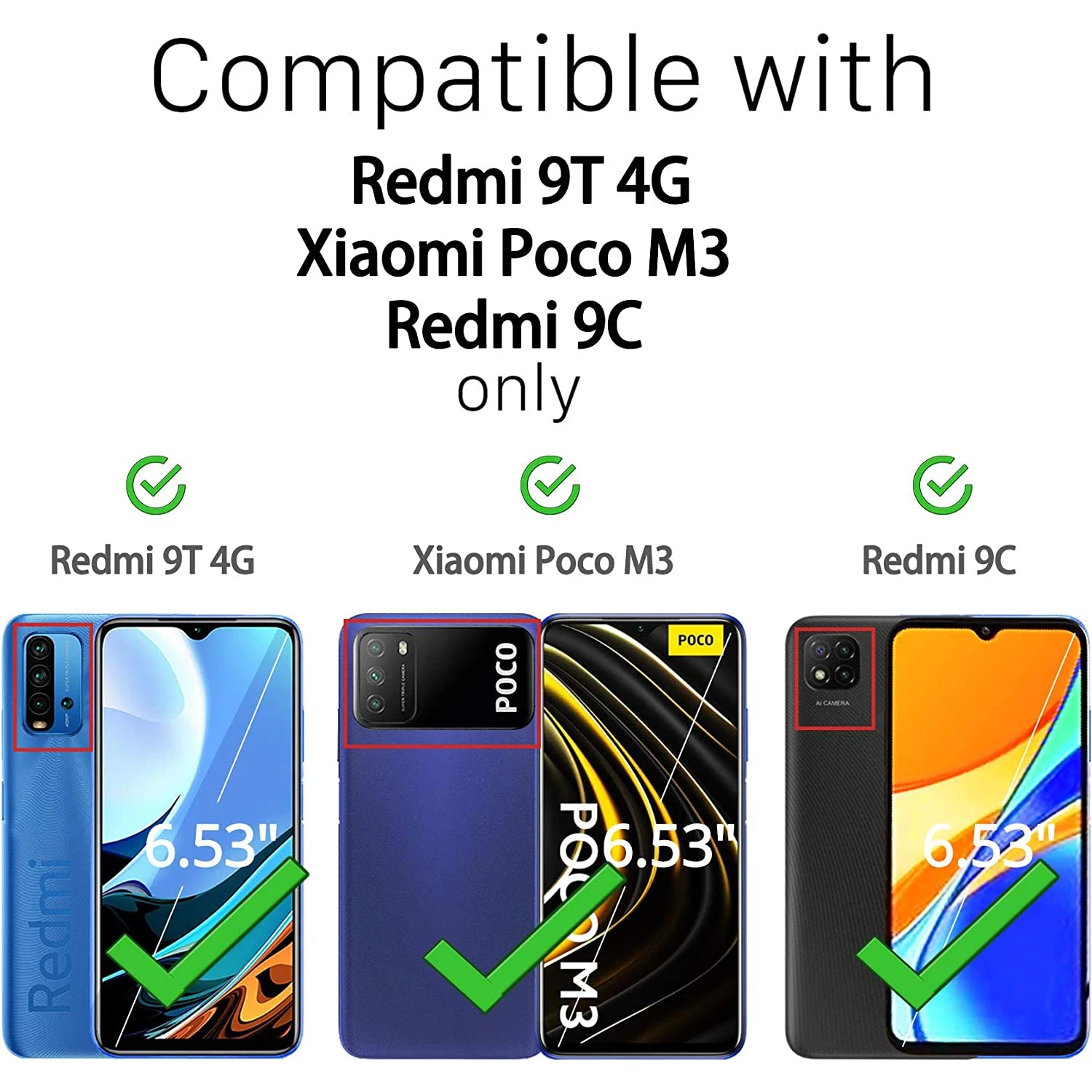 Película de vidrio templado 9H para Xiaomi Redmi 9T 2/4 piezas de vidrio protector de pantalla HD - imagen 3