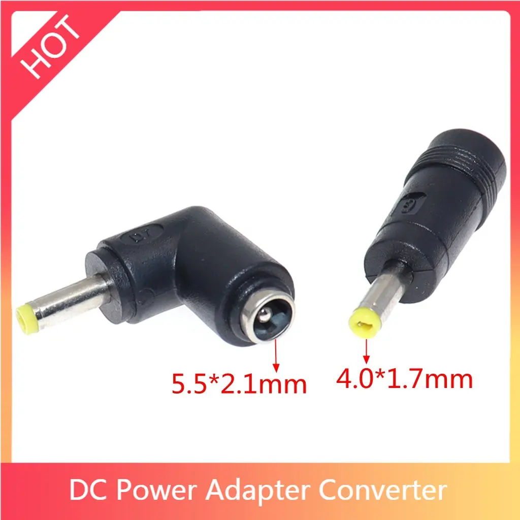 10 unids/lote adaptador de corriente CC 5,5x2,1mm conector hembra a 4,0x1,7mm enchufe macho adaptador de enchufe eléctrico convertidor de enchufe