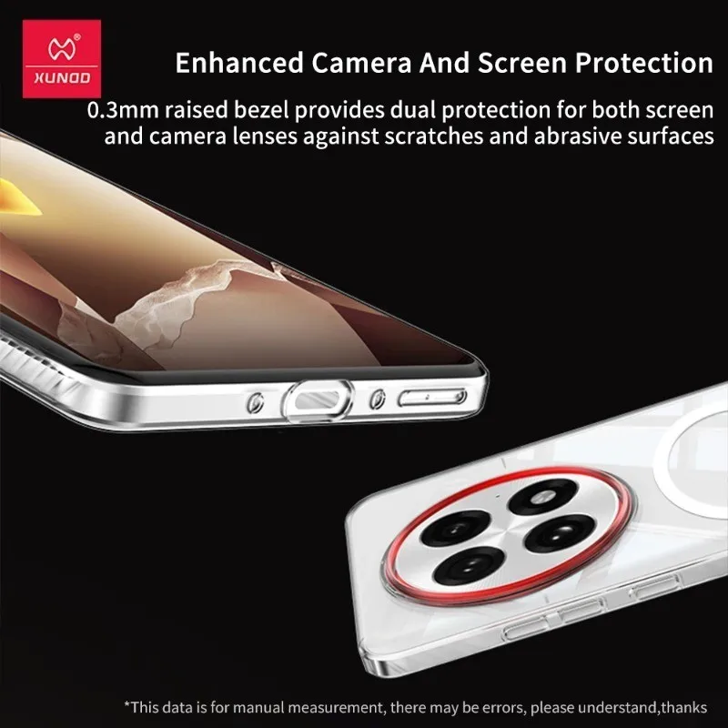 Para OnePlus 13 funda magnética XUNDD parachoques trasero protector de PC duro transparente ultrafino - imagen 5