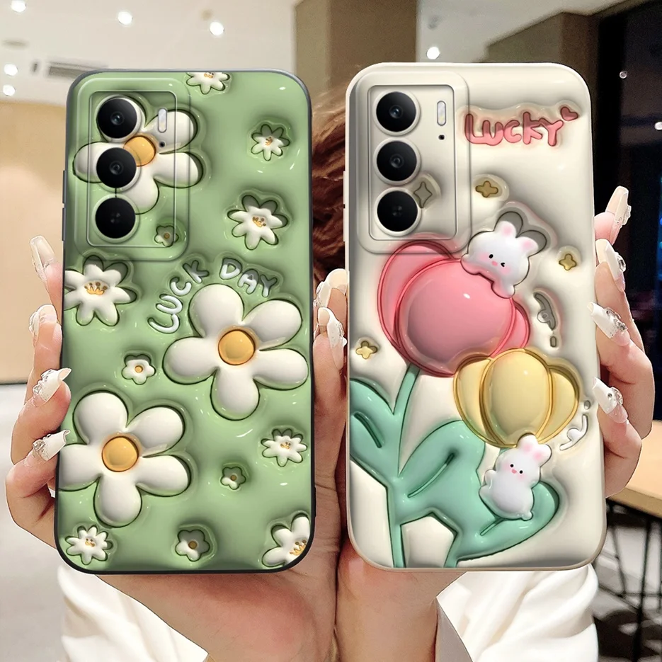 Para Realme C75 4G funda bonita de dibujos animados de lujo cubierta pintada de caramelo a prueba de golpes suave TPU funda de teléfono para Realme C75 C 75 RealmeC75 bolsas - imagen 2