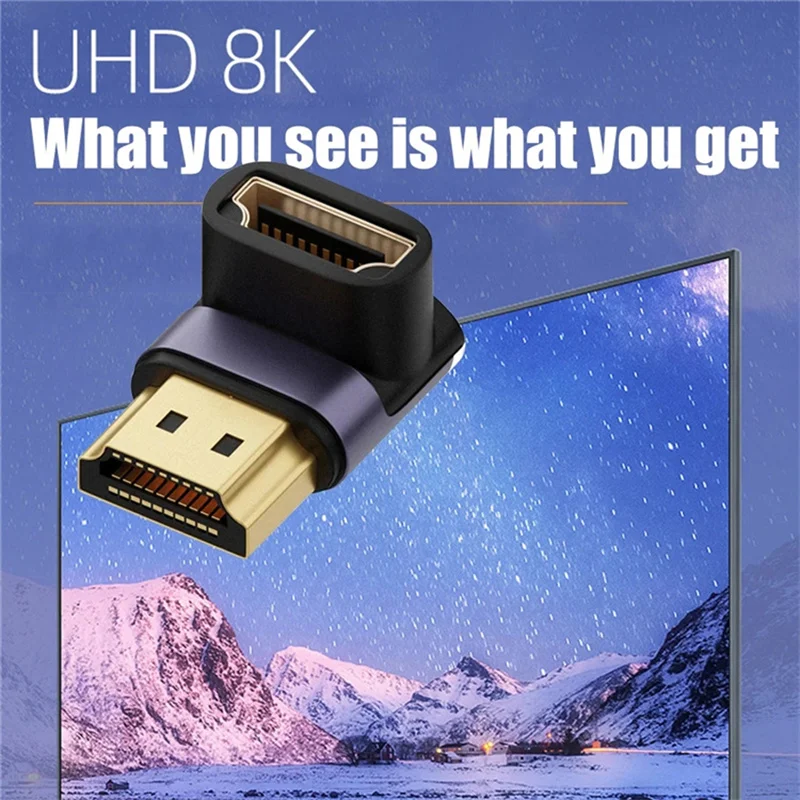 Adaptador convertidor macho a hembra para ordenador de escritorio, convertidor de 8K, 60Hz, 48Gbps, compatible con 4K, 120Hz, codo/recto para proyector - imagen 5