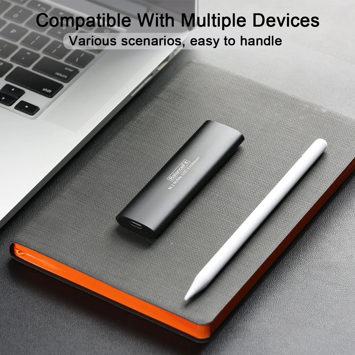 Caja de disco duro móvil M.2 NVME a USB C, herramienta de carcasa M.2 NVME SSD, adaptador SSD gratuito para Windows, Mac, OS, Linux, Android, PCIe, llave M - imagen 3