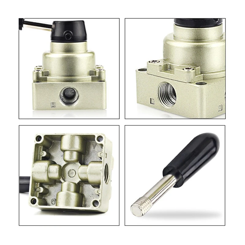 HV-02 HV-03 HV-04 HV200-02 HV300-03 HV400-04 Válvula rotativa de control manual neumática de 3 posiciones y 4 vías Interruptor de aire manual - imagen 3