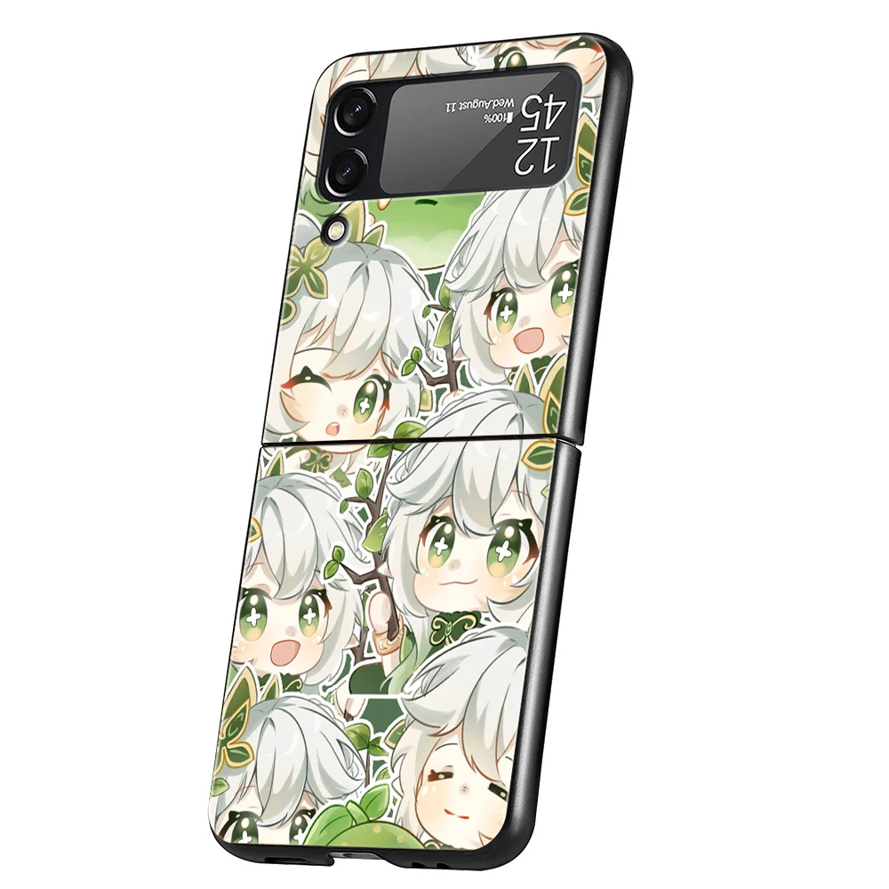 Genshin-funda de teléfono Nahida de impacto para Samsung Galaxy Z Flip 3, 4, 5, 6, 7, PC plegable negro duro para Samsung Z Flip3 Flip4 Flip5 - imagen 3