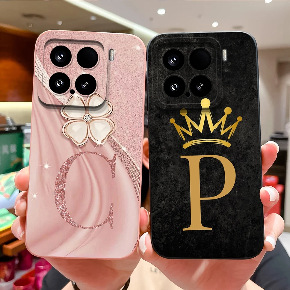 Funda de teléfono para Xiaomi 15 Pro Capa moda A a Z letra suave Funda protectora trasera de silicona para Xiaomi15 Pro Funda Capa - imagen 2