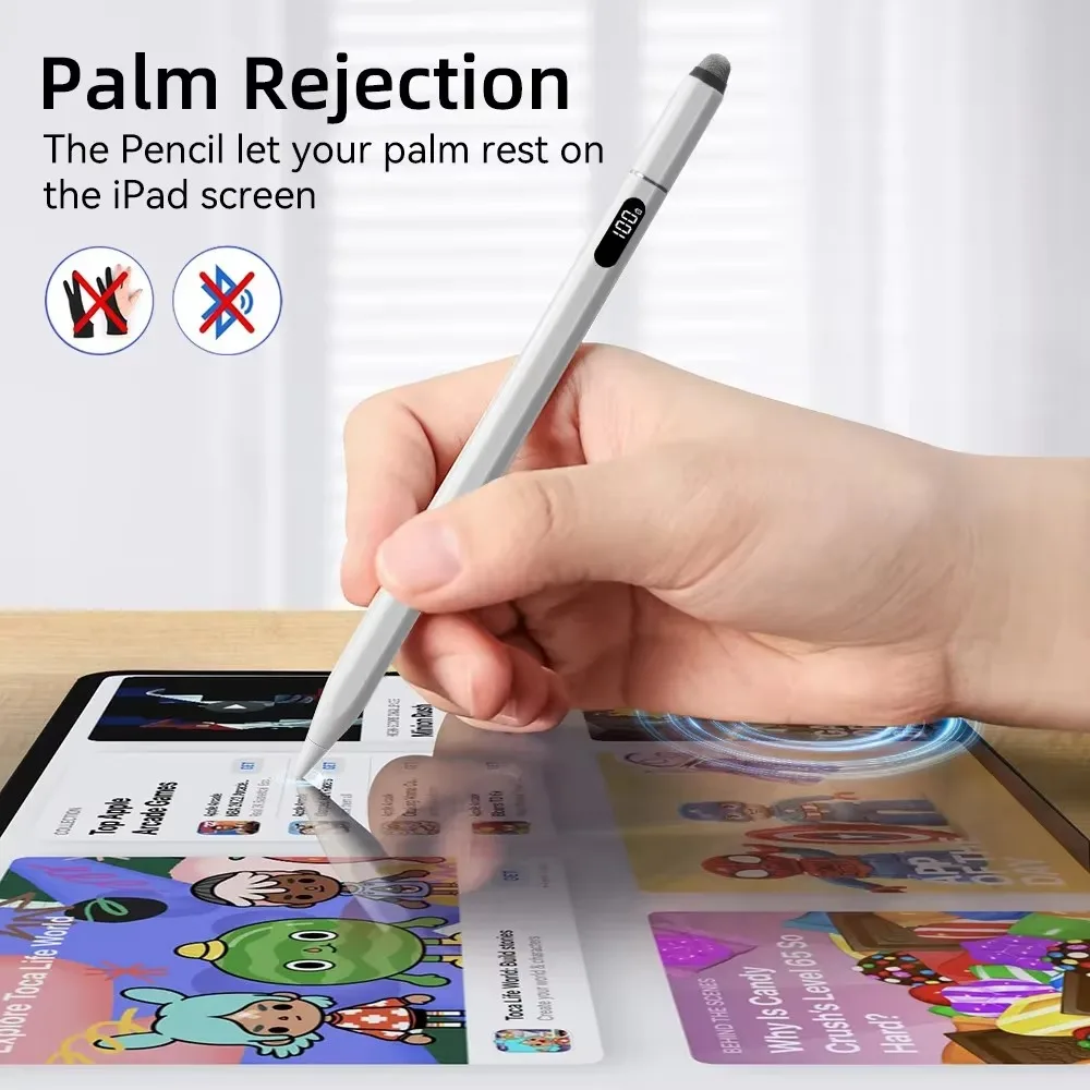 Para iPad Pencil 2018-2025 Air 6 M2 Pro M4 lápiz óptico con inclinación de rechazo de palma 10. a generación Air 4 5 Pro 11 12,9 13 accesorios para ipad - imagen 5