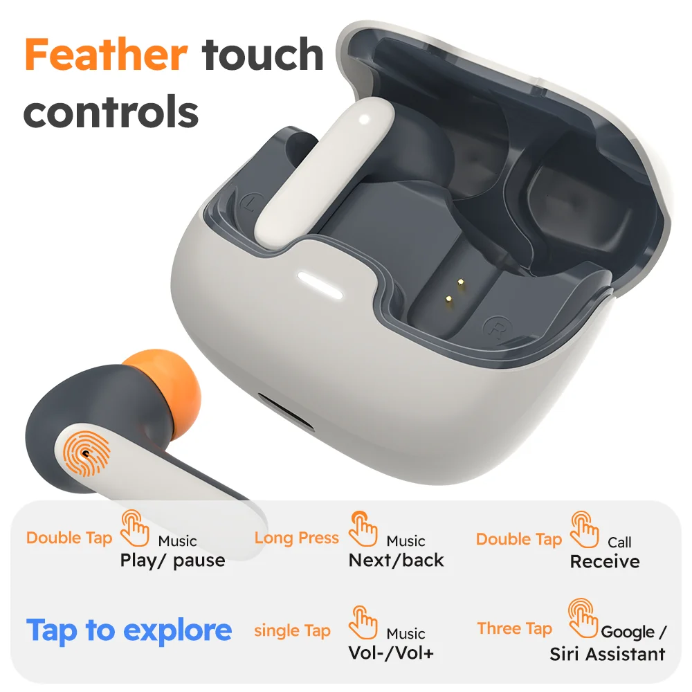 Auriculares inalámbricos Bluetooth TWS Bluetooth 5,4 latencia Ultra baja micrófono Dual ENC cancelación de ruido en el oído auriculares Bluetooth - imagen 4