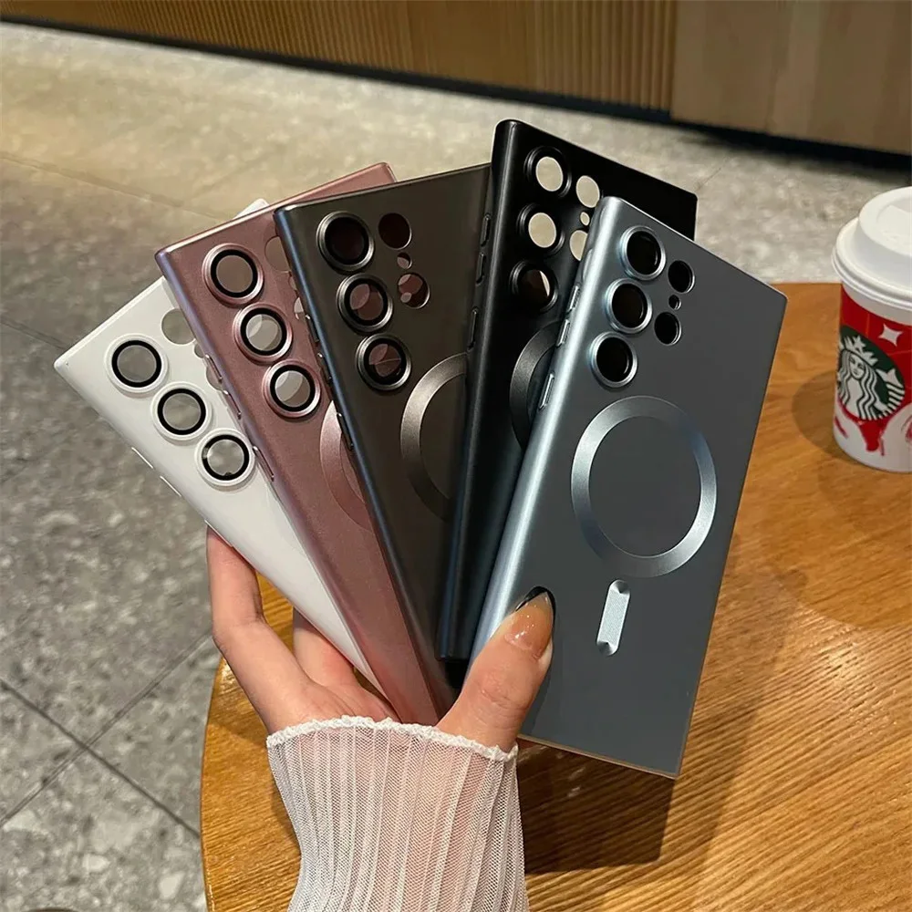 Funda de teléfono Magsafe de silicona suave de Color metálico para Samsung A16 A26 A36 A56 A25 A35 A55 A14 A24 A34 A54 A06 funda suave fina - imagen 3