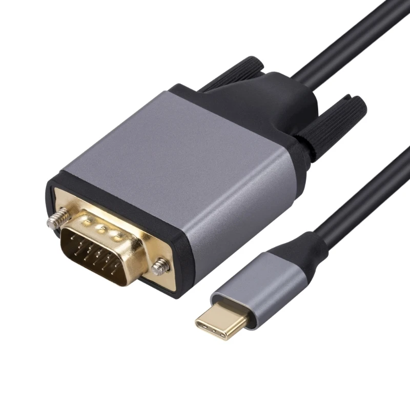 Cable USB C a VGA Cable convertidor tipo C a VGA de alta definición extender pantalla de espejo monitores pantalla No se necesita controlador - imagen 5