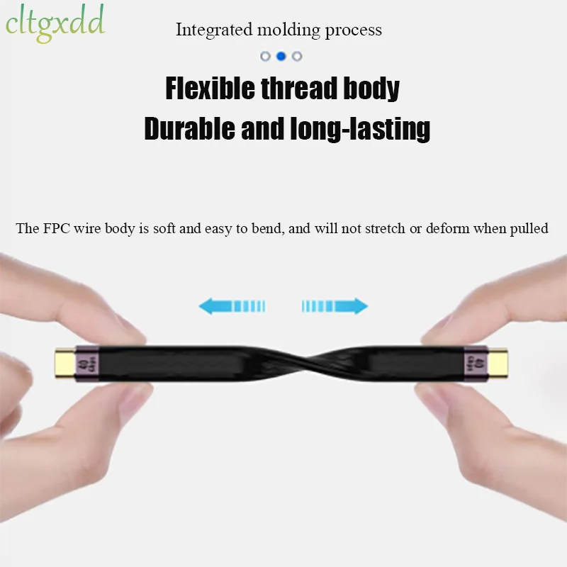Conector de carga rápida USB 4,0, cable corto Flexible Thunderbolt 3Type-C macho a macho, Gen2 40G, dos extremos, 100W FPC - imagen 3