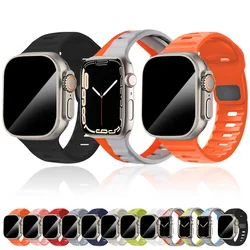 Correa deportiva de silicona para Apple Watch, pulsera de 49mm, 46mm, 42mm, 45mm, 41mm y 44mm para iWatch Series 11 10 9 8 7 6 5 SE Ultra 3