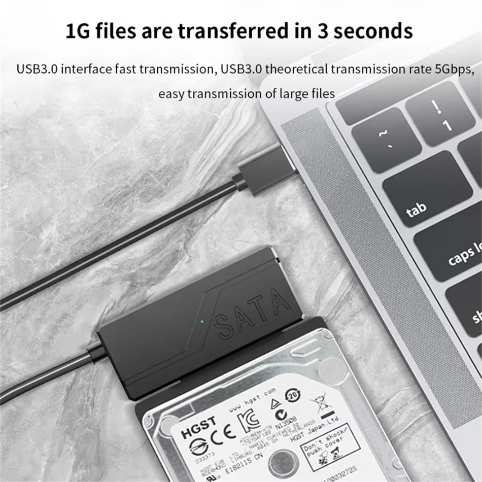 WvvMvv Cable USB Sata USB 3,0 a 22 pines adaptador Sata compatible con disco duro externo HDD SSD de 3,5 y 2,5 pulgadas lector de disco duro externo - imagen 2