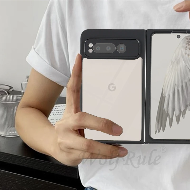 Funda plegable para Google Pixel, Protector de lente completo a prueba de golpes, transparente