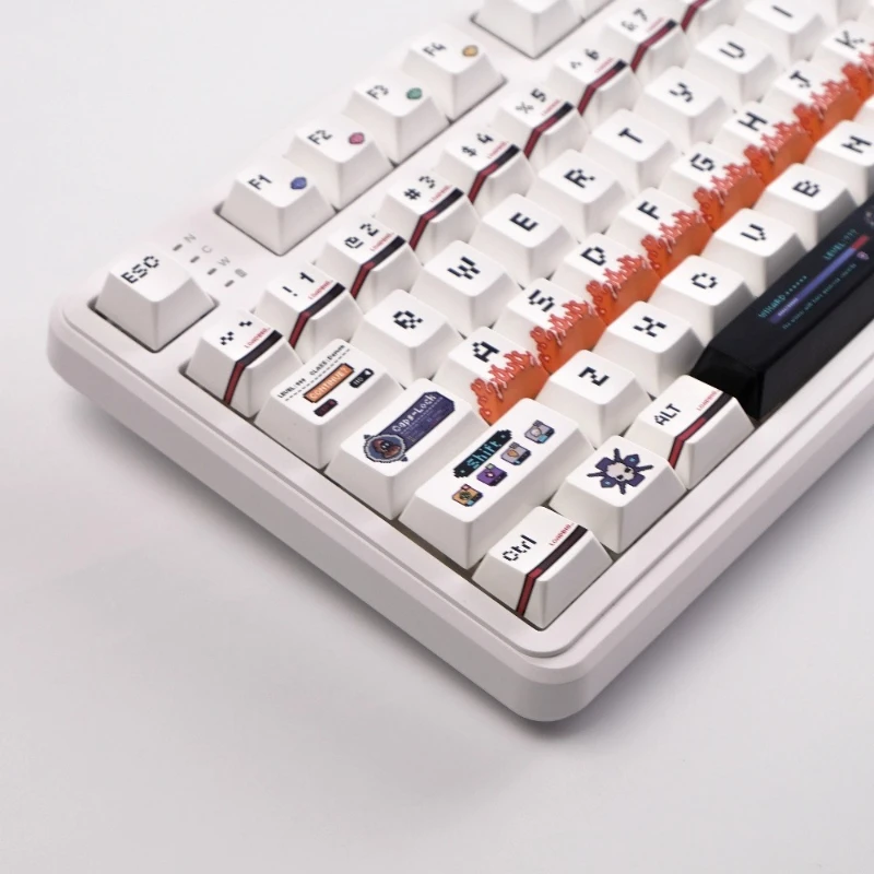 Teclado mecánico, juego completo grande de teclas, sublimación PBT personalizada, perfil de cereza, teclas brillantes, se adaptan a ejes magnéticos cruzados