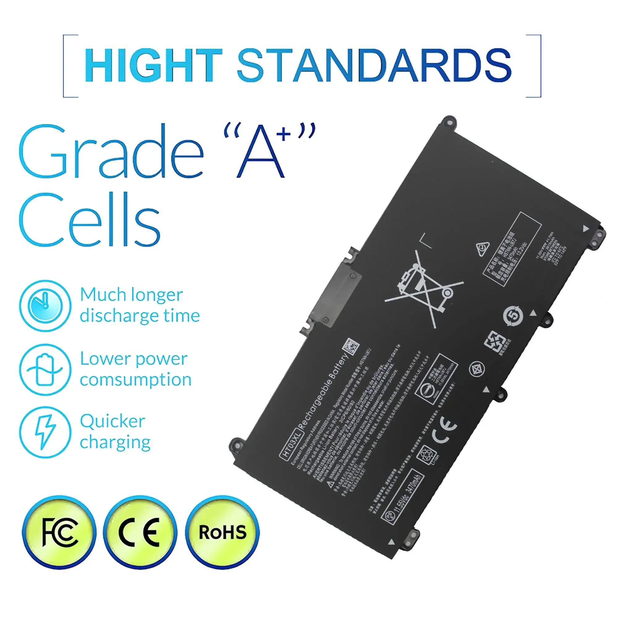 HT03XL L11119-855 batería del ordenador portátil para HP Pavilion 15-CS 15-CW 15-CU 15-DA 14-CE 14-CF 14-DF 17-CA 15-DW0033NR 15-cu1xx L11421-542 - imagen 4