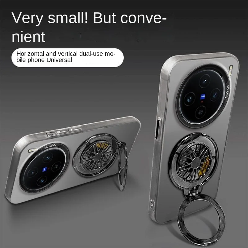 Para VIVO X200 Pro funda dura de PC con anillo giroscópico funda protectora trasera magnética para VIVO X100 X200Pro X100Ultra carcasa de teléfono - imagen 3