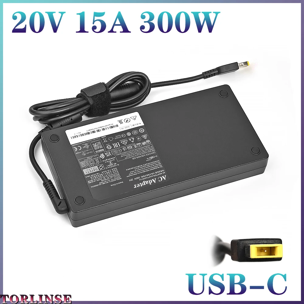 Adaptador de CA de 300W ADL300SDC3A 20V 15A para Lenovo ThinkPad R9000P 9000K Y9000K Y9000X fuente de alimentación del cargador del ordenador portátil