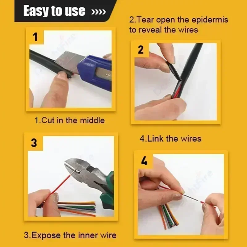 Cable de Audio electrónico Flexible de 2, 3, 4 núcleos, 28/26/22/20/18AWG, Cable eléctrico, cables automotrices para altavoces de luz de tira LED - imagen 5