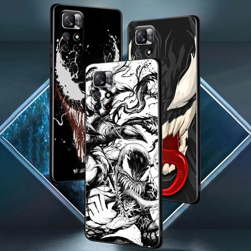 Marvel Venom Black Art Poco F6 Pro Fundas para Xiaomi Poco X3 NFC X6 X4 X5 Pro M4 M5 M6 F3 F4 F5 14 13T Pro funda trasera para teléfono - imagen 3