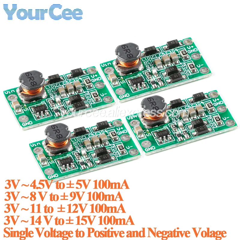 10 uds/1 unidad DC-DC Mini módulo elevador ± 5V ±9V ±12V ±15V placa de voltaje único a voltaje positivo negativo doble voltaje