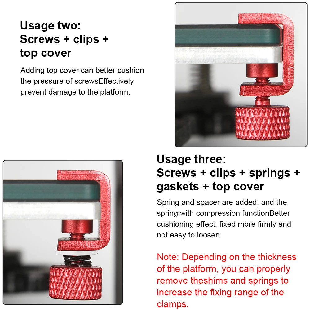 XCR3D abrazadera de cama calentada de vidrio piezas de impresora 3D Clip de placa de cama caliente para Ultimaker UM retenedor de plataforma de construcción 4 piezas/8 piezas - imagen 5