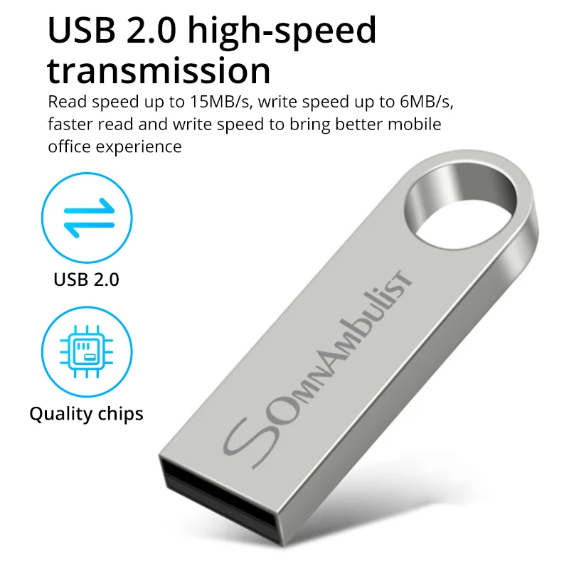 SomnAmbulist-Pen Drive USB 2,0 de alta velocidad, 128GB, para PC, Mini Pen Drive móvil, 128GB - imagen 4