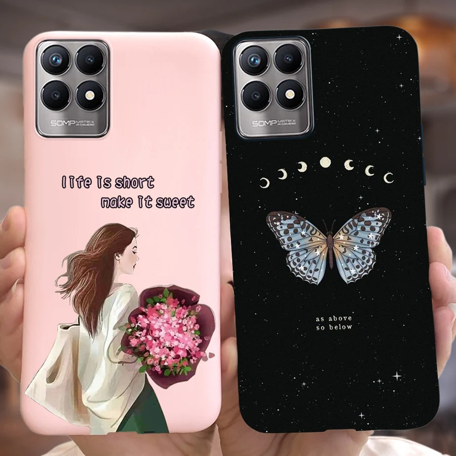 Para Realme 8 8i funda bonita cubierta pintada de caramelo Fundas de silicona suave funda de teléfono para Oppo Realme 8 Pro 8i Realme8 contraportada parachoques - imagen 2
