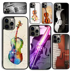 Funda de teléfono con violín y violonchelo Musical para iPhone 17 Air 16 Coque 15 14 12 13 PLUS 11 PRO MAX, carcasa trasera