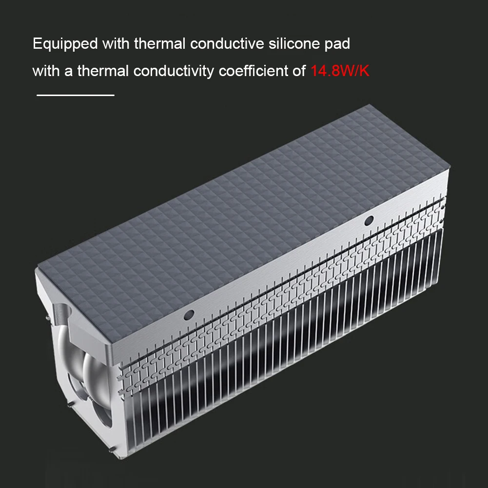 Radiador de unidad de estado sólido SSD-V2, disipador de calor de tubo de calor, junta de enfriador SSD M.2 con almohadilla de silicona térmica, 2280 M.2 - imagen 2