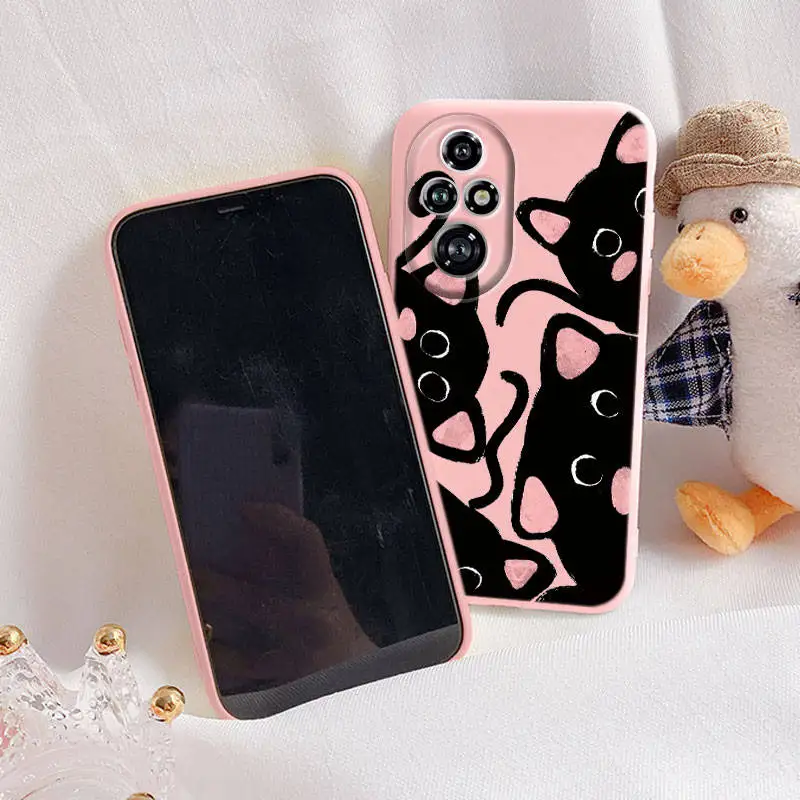 Funda de dibujos animados para Huawei NOVA 9 Honor 50 70 X7 X7A X7B 90 Lite 90 Smart X5 Plus 200 Pro 200 Lite funda de gato bonita carcasa trasera suave - imagen 4