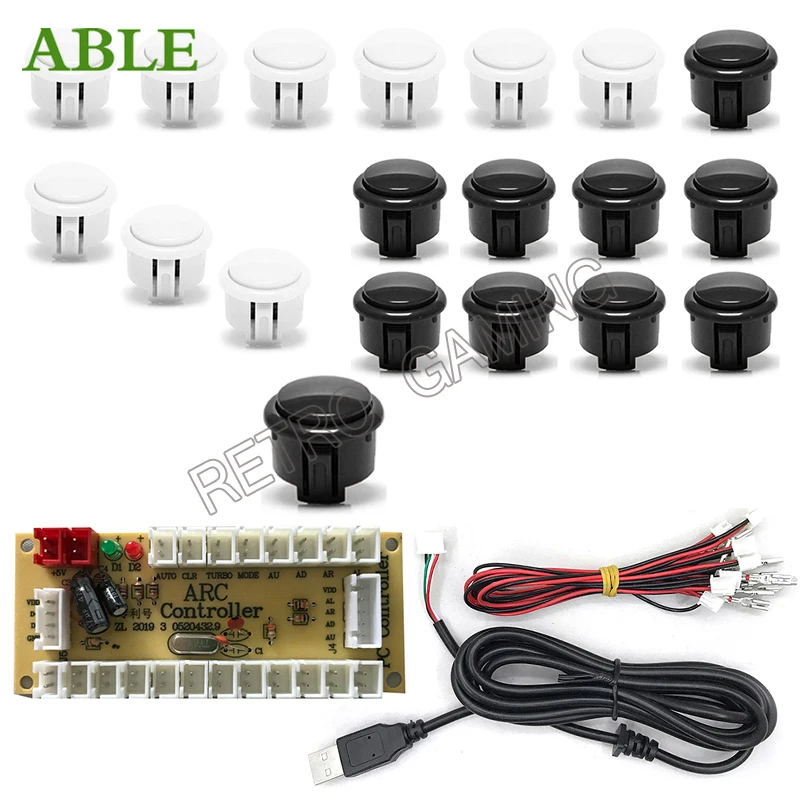 Nuevo Hitbox Zero Delay DIY PC/Raspberry Pi Kits de juegos recreativos para juegos de lucha Mame, juego de todo el botón con cable