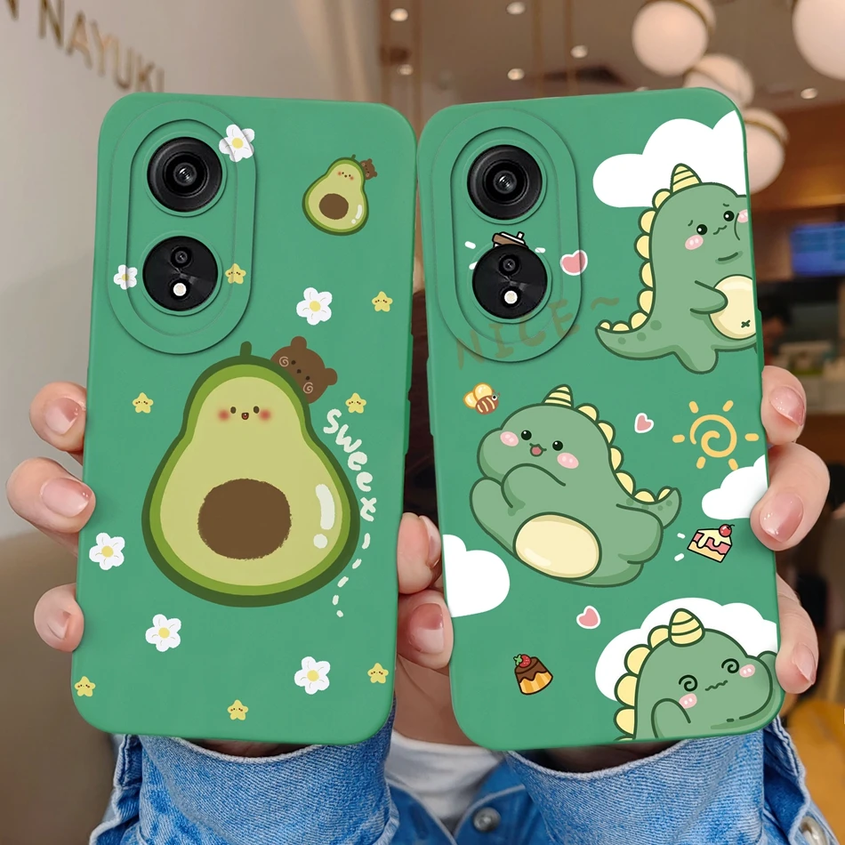 Funda de teléfono para Oppo A58, A78, 4G, 5G, dibujos animados, silicona líquida suave, actualización, carcasa de protección completa para OPPOA58, OPPOA78, cubierta trasera - imagen 3