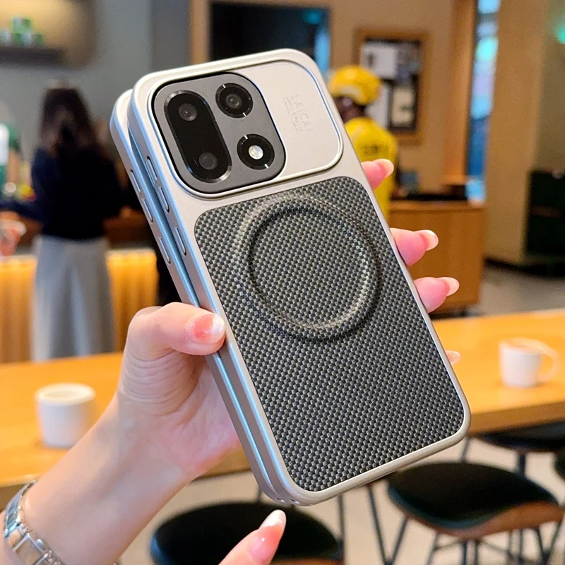 Para OnePlus 15 funda de lujo de cuero PU + PC funda protectora trasera magnética Magsafe para One Plus 15 OnePlus15 carcasa de teléfono - imagen 2