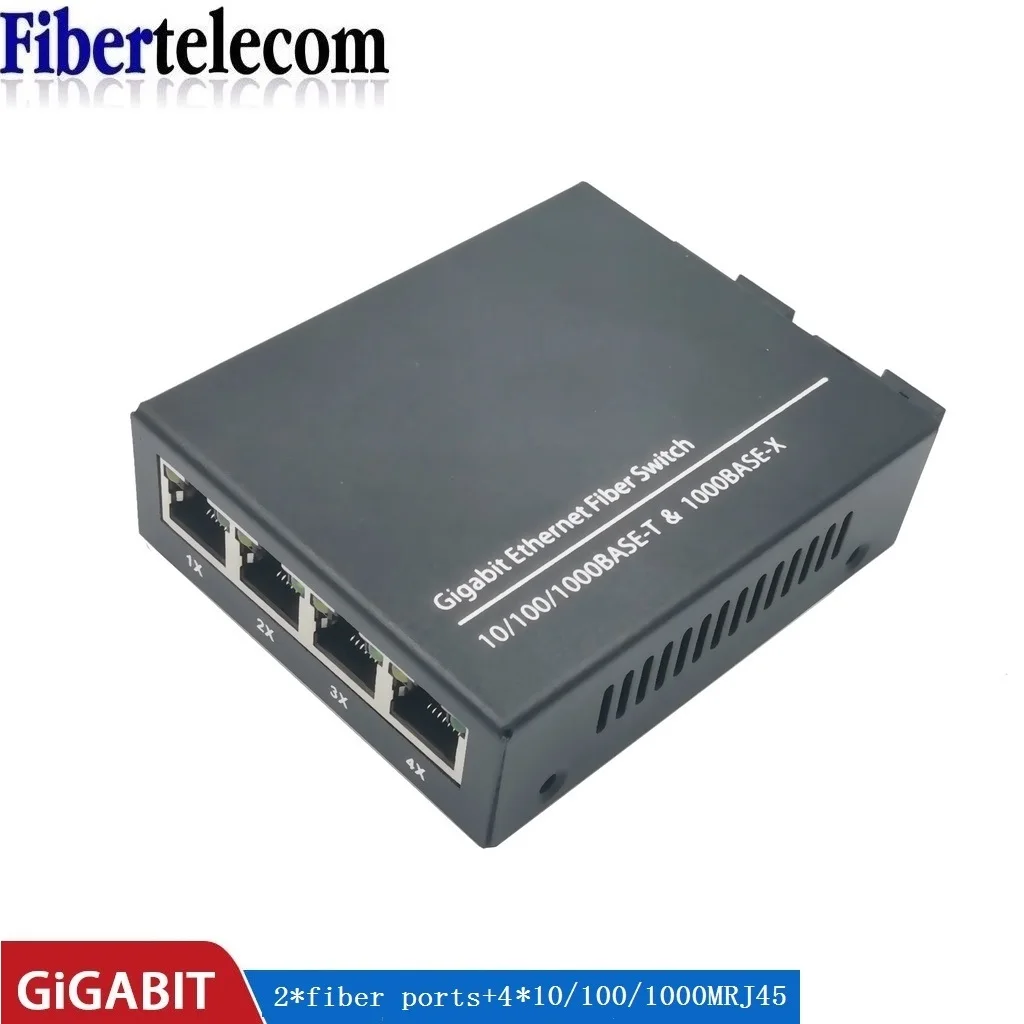 Convertidor de Medios Fibra Óptica 4 RJ45 + 2 SC Gigabit Ethernet - imagen 5