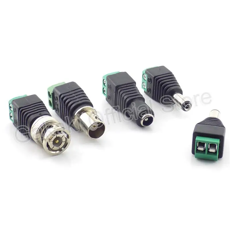 Conector macho hembra coaxial CAT5, adaptador Balun de vídeo para tira de luces Led, accesorios de cámara CCTV, 12V DC BNC, 2/5/10 Uds. - imagen 2