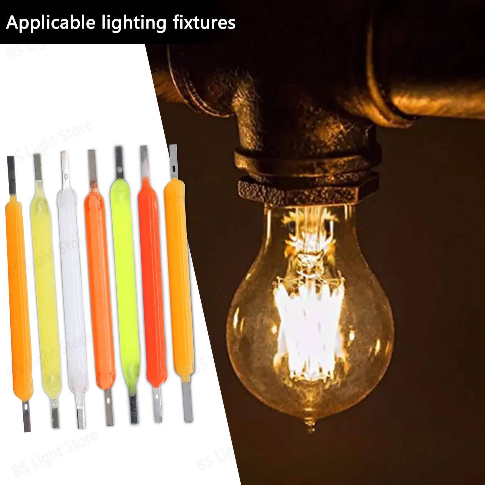 Piezas de lámpara de filamento LED COB, 10 piezas, 29mm, DC3V, Bombilla Edison, accesorios de luz incandescente, diodo para iluminación decorativa de vacaciones - imagen 5