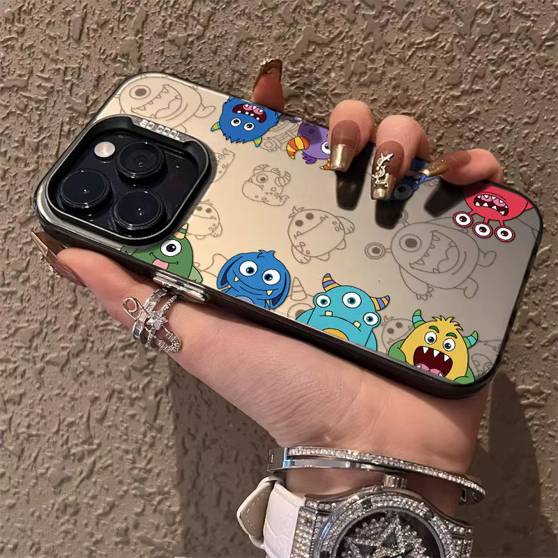 Funda de teléfono Monster pintada para iPhone 16E 15 14 13 ProMax 12 Mini 11 Pro XS XR 8 7 Plus carcasa protectora de pantalla a prueba de golpes