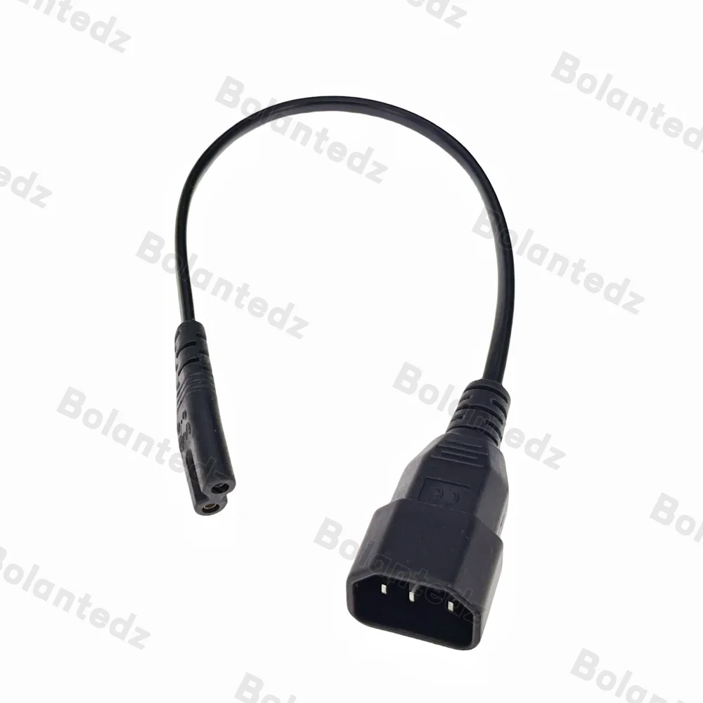 IEC 320 C14 enchufe macho de 3 pines a figura 8 C7 Cable adaptador de corriente hembra de 2 pines Cable intercambiador IEC C13 a C8 0,3 m/1m/2m 2.5A - imagen 5