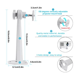 Soporte Proyector Mini 360 Grados para Pared - Montaje