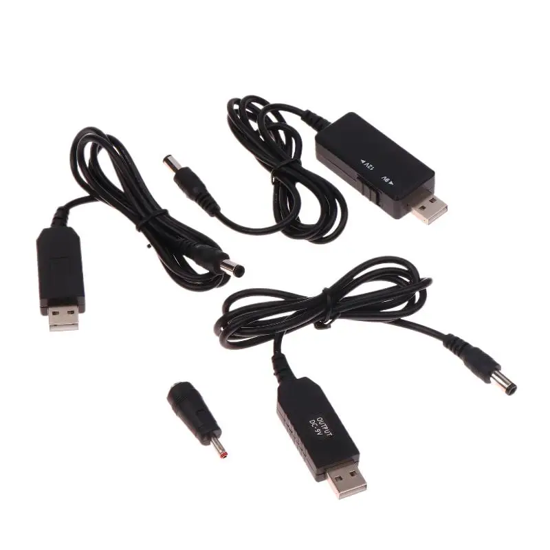 1 Juego de Cable USB de 5V a 12V, convertidor de refuerzo, Cable elevador para ventilador de módem de enrutador Wifi, conector de Cable de WiFi a Powerbank de 5,5x2,1mm - imagen 5